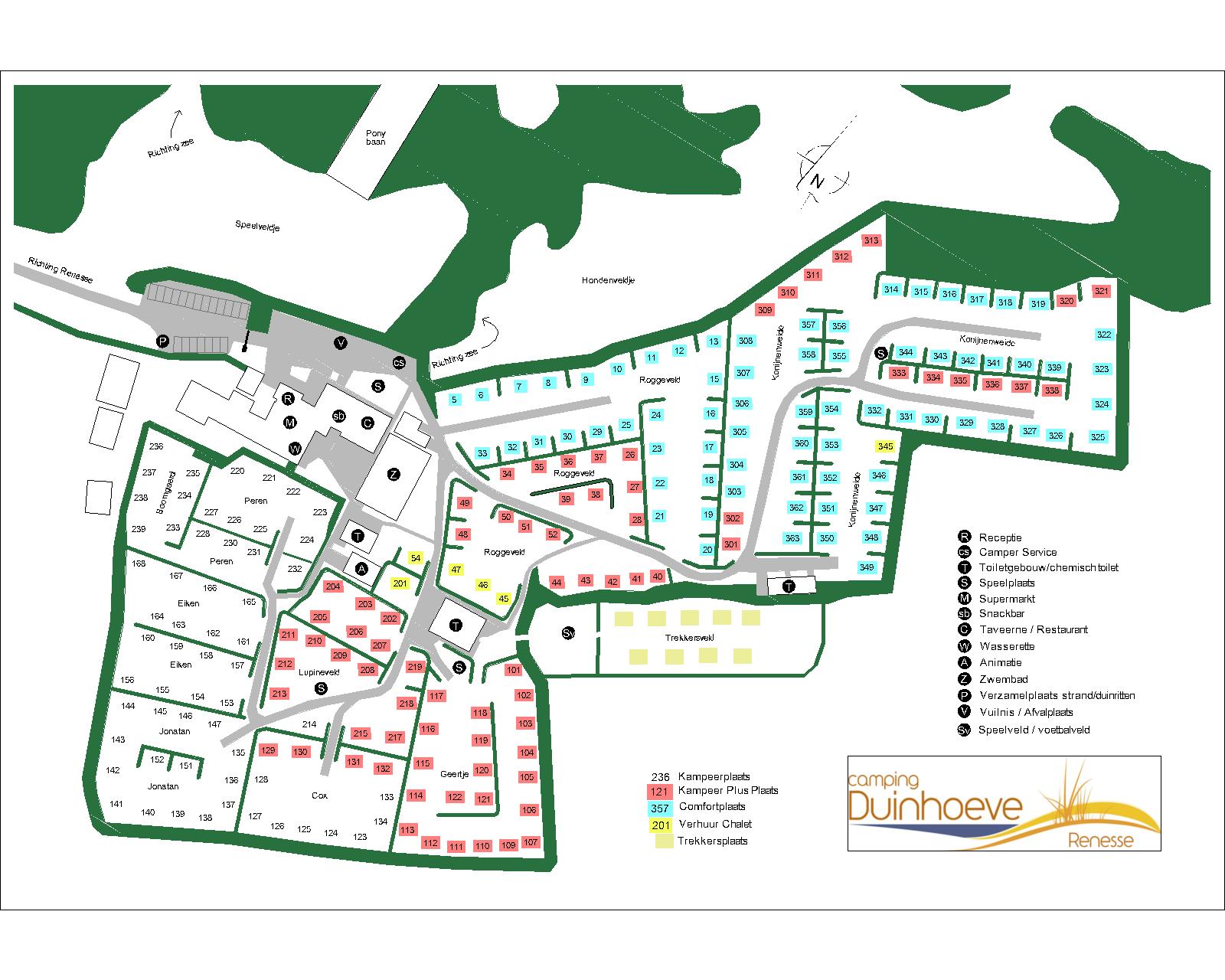 Plattegrond Camping Duinhoeve 2019 V6.0 trekkersveld DEF-A4 L
